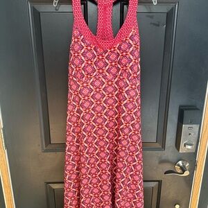 Stylish Red and Pink Geometric Dress